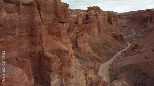 Wallpaper Mural Aerial Drone Footage Charyn Canyon Kazakhstan During Warm Summer Day Torontodigital.ca
