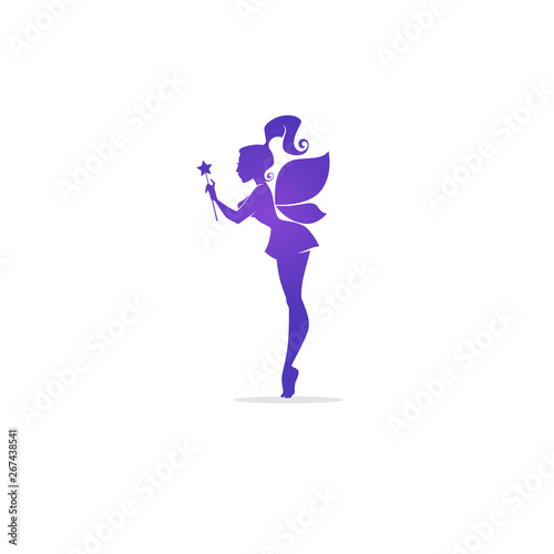 beauty fairy silhouette for your logo, label, emblem