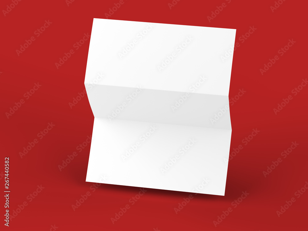 Open trifold brochure in A4 format mockup.3d illustartion Open trifold brochure in A4 format mockup.3d illustartion