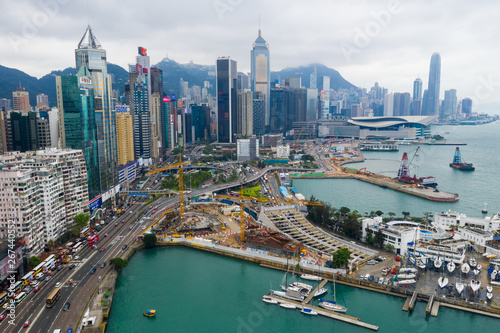 top view of Hong Kong city