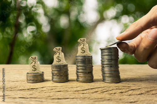 Growing time value of money, investment, wealth financial concept.