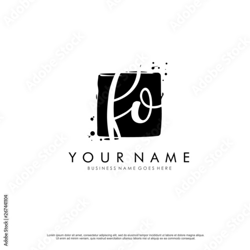 F O FO initial square logo template vector