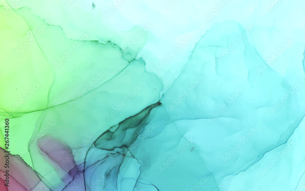 Naklejka premium Alcohol ink vector bright color abstract background.