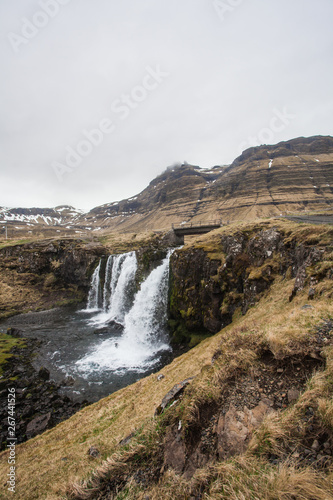 Kirkjufellsfoss - waterfall in the mountains