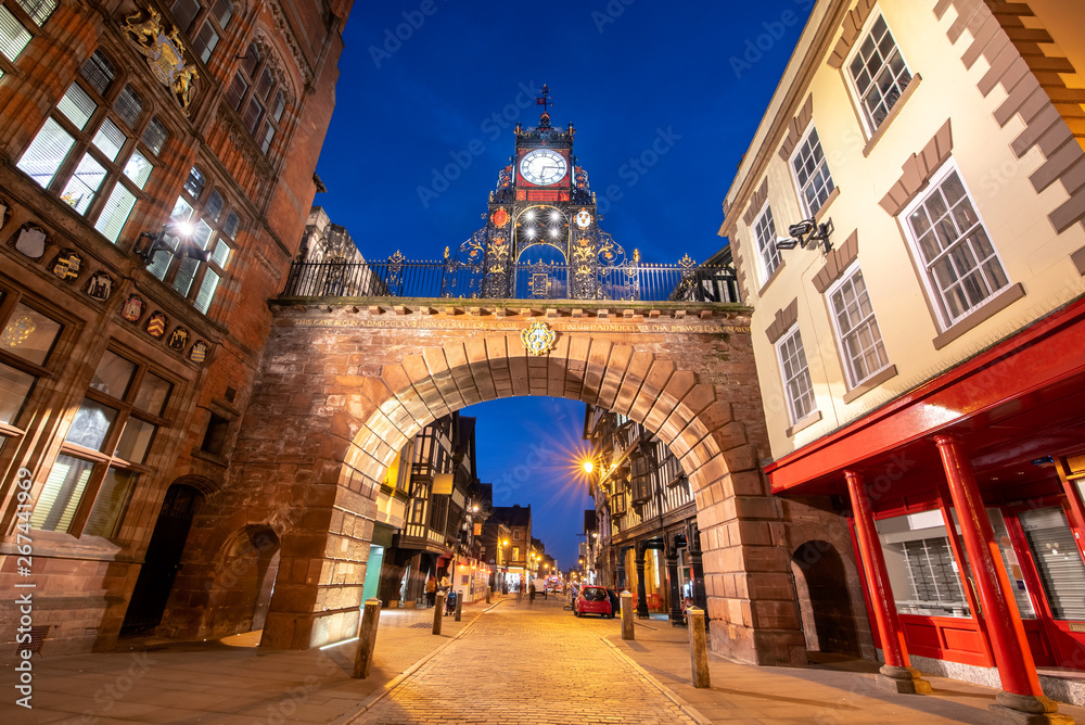 East gate is a prominent landmark in the city of Chester and is said to be the most photographed clock in England after Big Ben.