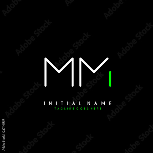 Initial M MM minimalist modern logo identity vector