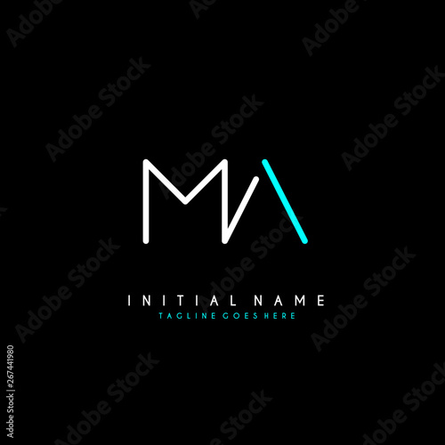 Initial M A MA minimalist modern logo identity vector