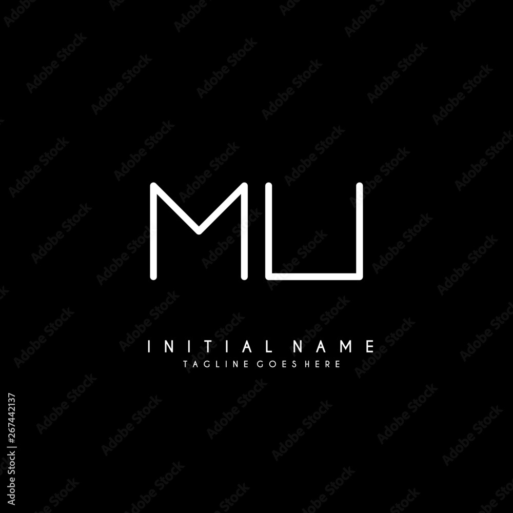 Initial M U MU minimalist modern logo identity vector Initial M U MU minimalist modern logo identity vector