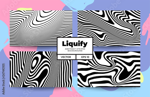 Abstract swirl liquify line pattern collection. background template for design identity, card, poster, brochure, flyer, web, print, social media.