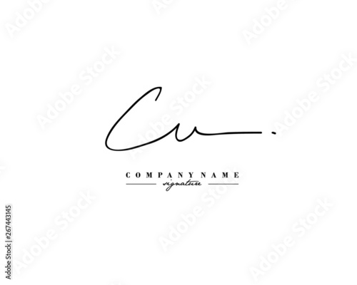 C U CU Signature initial logo template vector