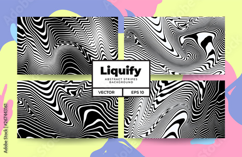 Abstract swirl liquify line pattern collection. background template for design identity, card, poster, brochure, flyer, web, print, social media.