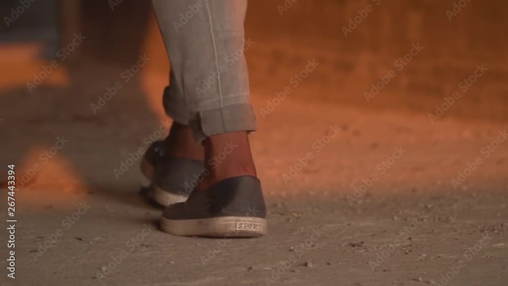 cinematic shot of footsteps sunset of young man youth enjoying vibes silhouette cinematic shot of footsteps sunset of young man youth enjoying vibes silhouette