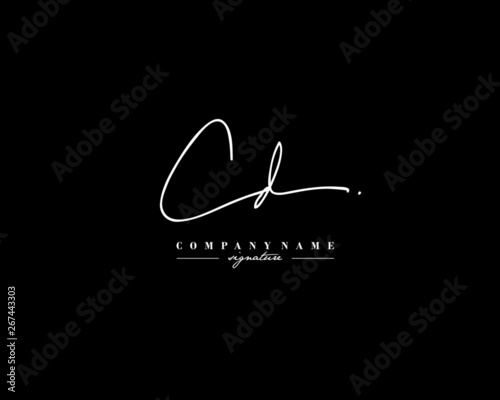 C D CD Signature initial logo template vector