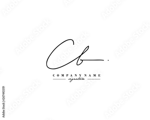 C B CB Signature initial logo template vector