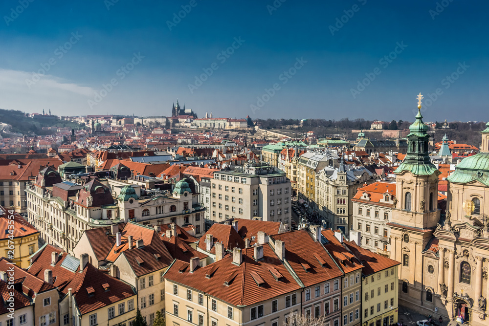 View of Prague from the tower hall