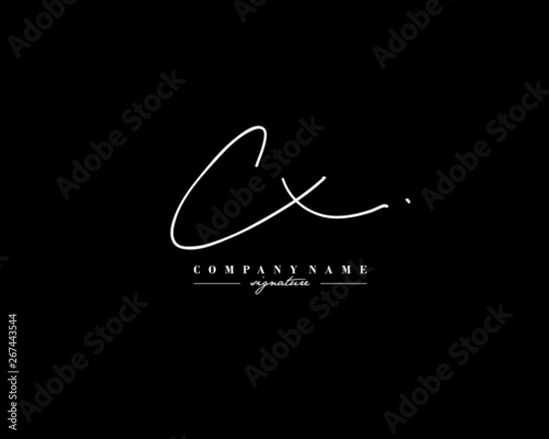 C X CX Signature initial logo template vector