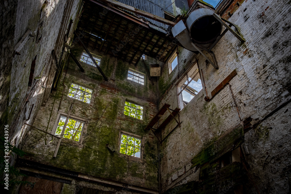 Fototapeta premium Inside a disused water mill