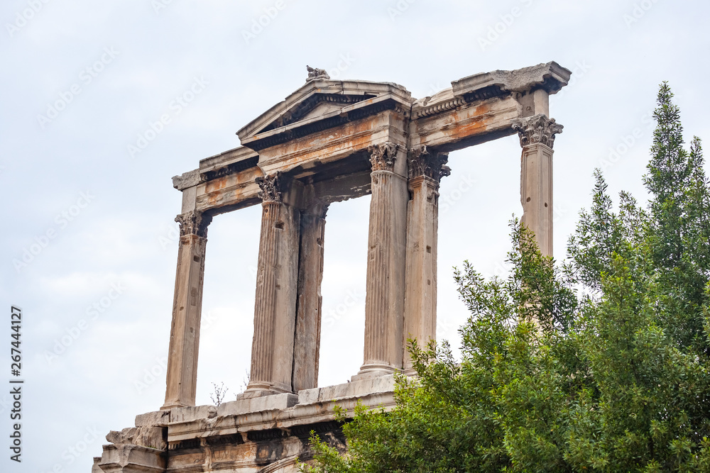 Arch of Hadrian or Hadrian's Gate, Athens, Greece. one of the main landmarks in Athens.