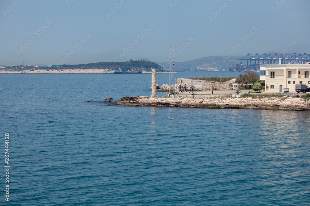 Beautiful coast of Mediterranean sea at Piraeus, Greece