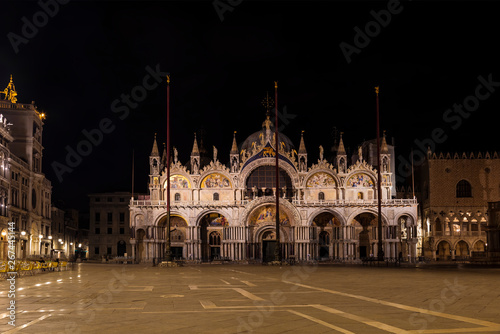 Venice  St Mark s Cathedral  Basilica di San Marco  at night  Italy