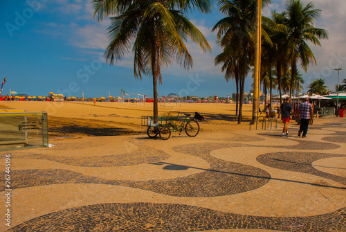 Rio de Janeiro, Copacabana beach, Brazil: Beautiful landscape with sea and beach views. The most famous beach in Rio de Janeiro. photo