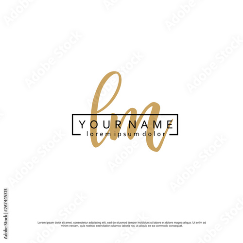 Initial L M LM elegant logo template vector