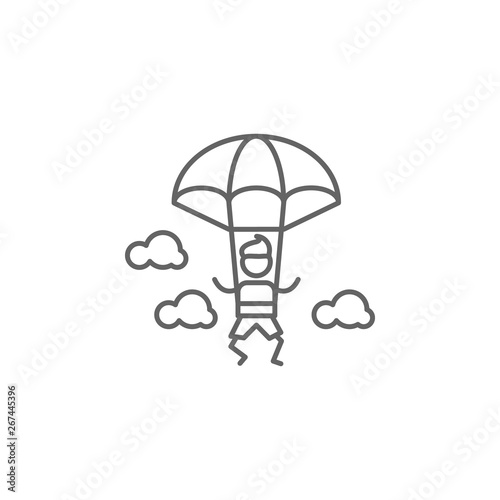 Parachutist, adventure icon. Element of adventure icon. Thin line icon for website design and development, app development. Premium icon