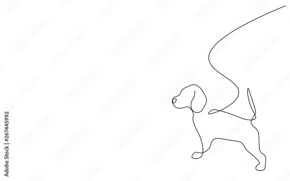 Beagle puppy silhouette line drawing vector illustration Beagle puppy silhouette line drawing vector illustration