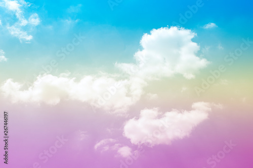 A soft fog cloud background with a pastel colored orange to blue gradient