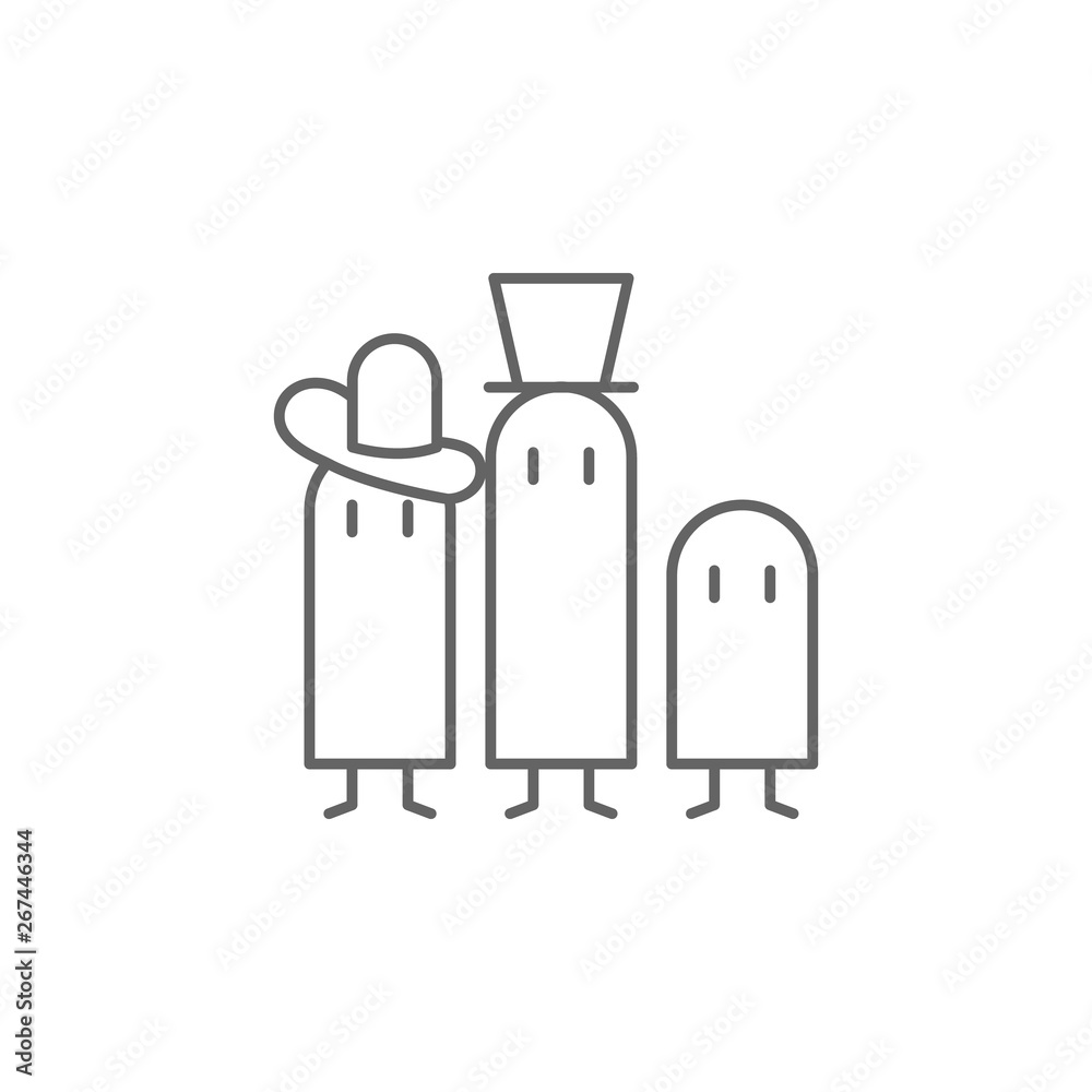 Fototapeta premium Halloween, family icon. Element of family life icon. Thin line icon for website design and development, app development. Premium icon