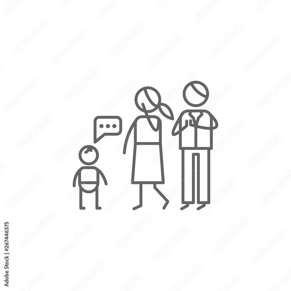 Parenthood, baby speaking icon. Element of family life icon. Thin line icon for website design and development, app development. Premium icon Parenthood, baby speaking icon. Element of family life icon. Thin line icon for website design and development, app development. Premium icon