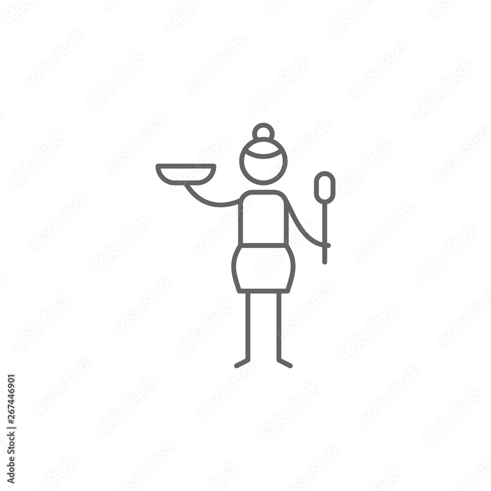 MasterChef, woman icon. Element of restaurant icon. Thin line icon for website design and development, app development. Premium icon