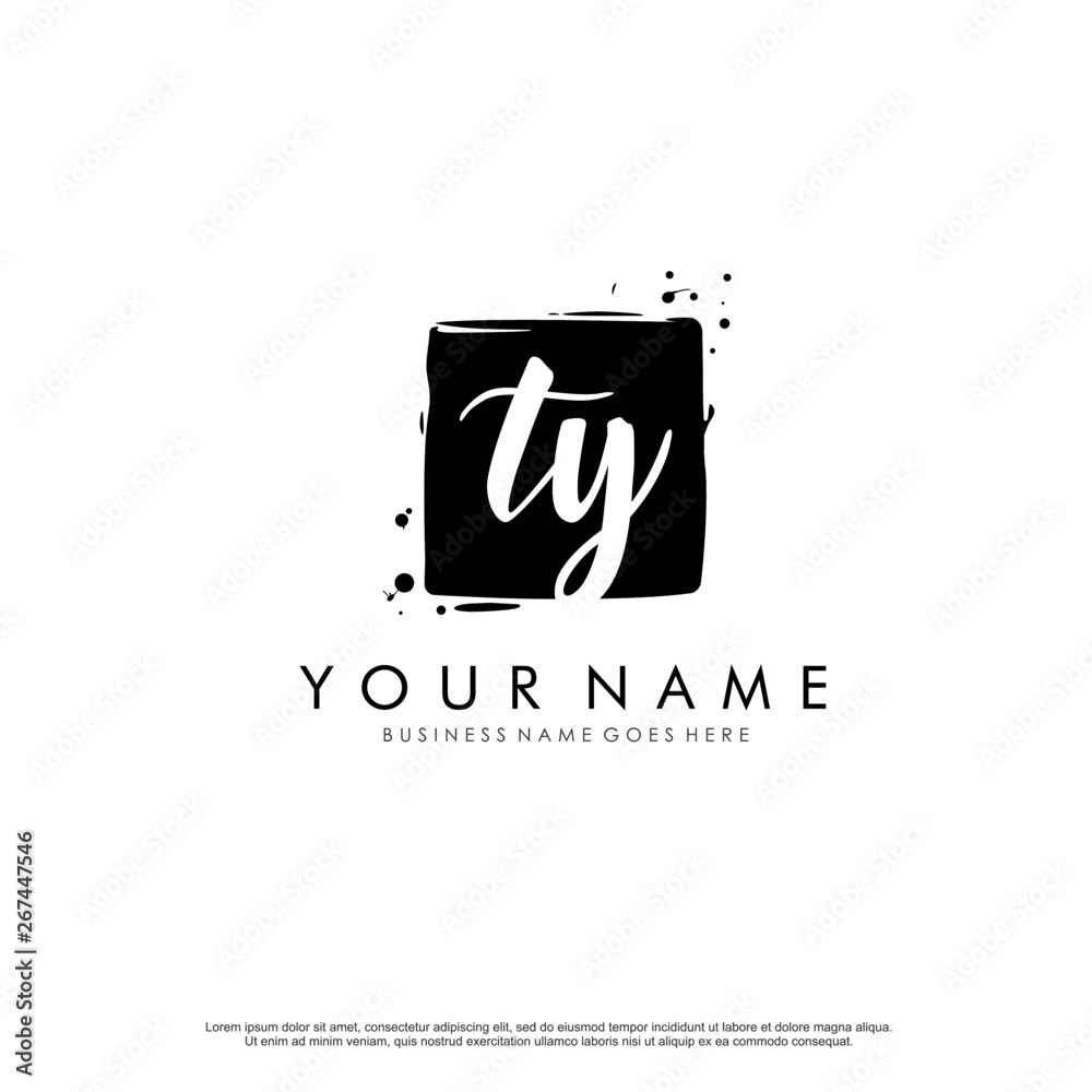T Y TY initial square logo template vector T Y TY initial square logo template vector