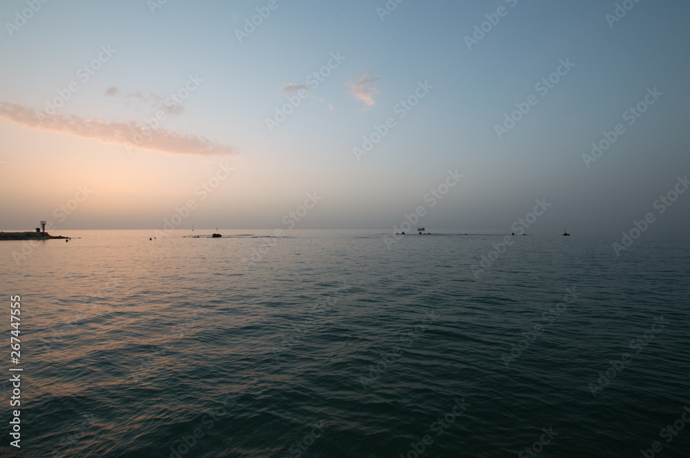 View of the evening sea, Tel Aviv, Israel