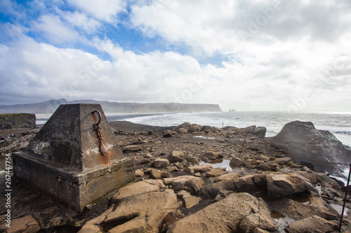 mounument on the ocean coast photo