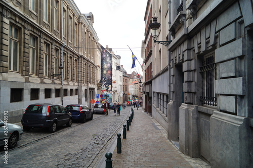 street in old town of brussels belgium