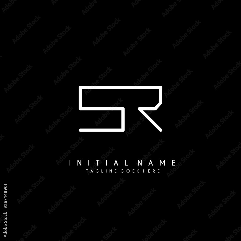 Initial S R SR minimalist modern logo identity vector Initial S R SR minimalist modern logo identity vector
