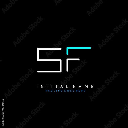 Initial S F SF minimalist modern logo identity vector