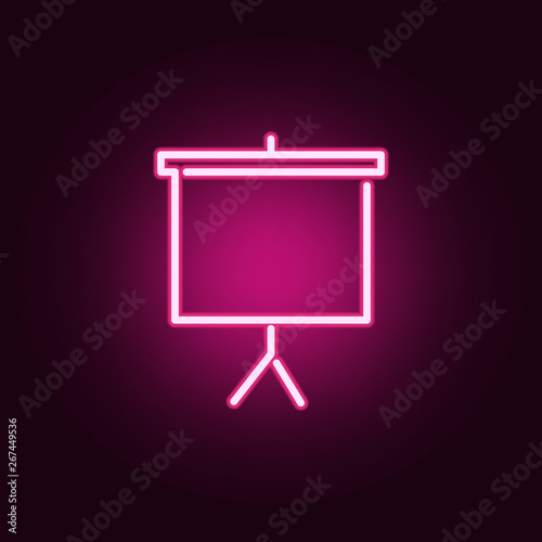 Projector screen neon icon. Elements of education set. Simple icon for websites, web design, mobile app, info graphics photo