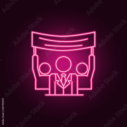 Voter propaganda neon icon. Elements of election set. Simple icon for websites, web design, mobile app, info graphics