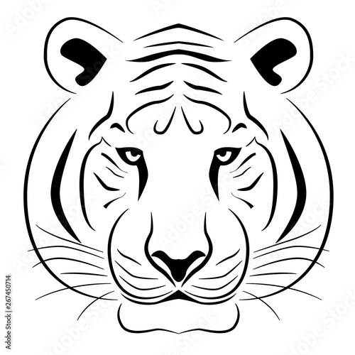 Logo ou motif noir représentant une tête de tigre