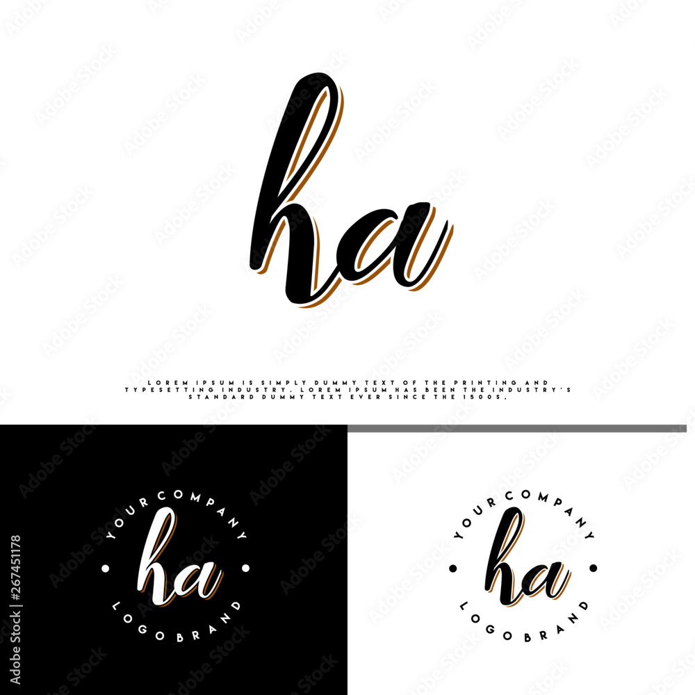 Obraz premium H A HA initial name vintage logo vector