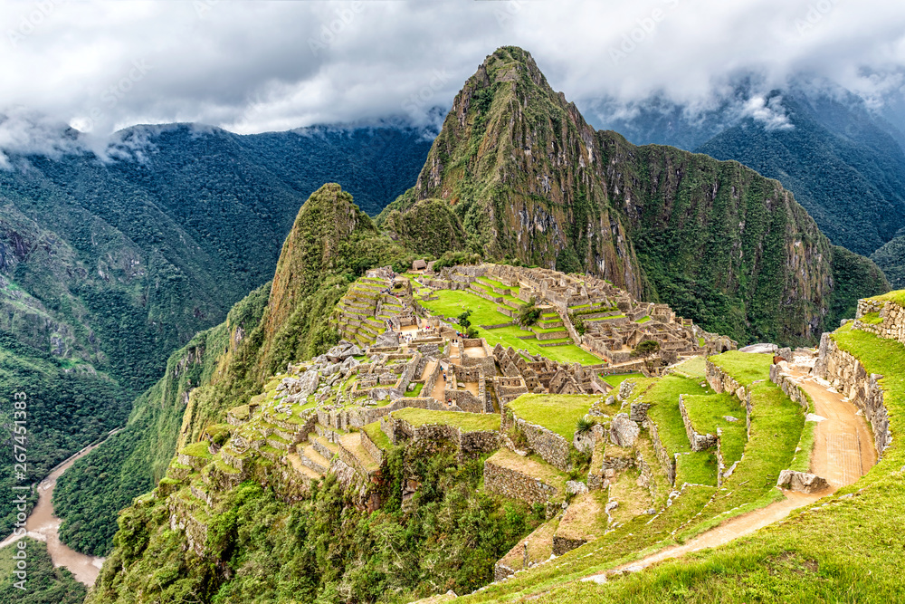 Arceological site in Machu Picchu the ancient Inca city near Cusco, Peru.