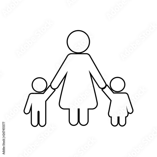 Mother children pictograph icon. Element of family for mobile concept and web apps icon. Outline, thin line icon for website design and development, app development