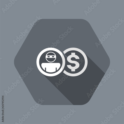 Vector illustration of single isolated thief icon