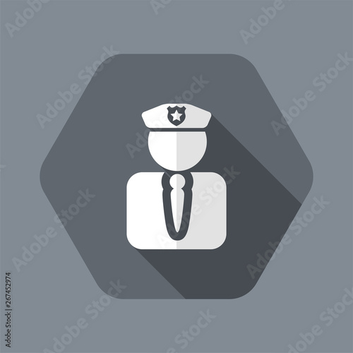 Vector illustration of single isolated police agent icon