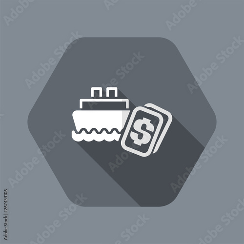 Vector illustration of single isolated navy cost icon