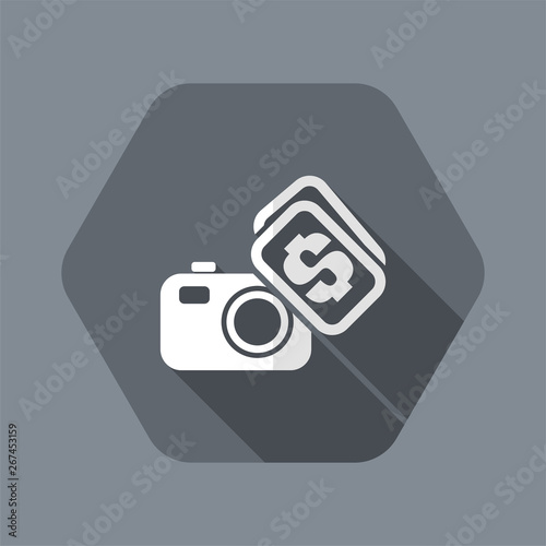 Vector illustration of single isolated buy or sell photo icon
