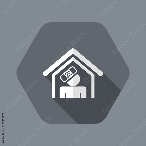 Vector illustration of single isolated home accident icon