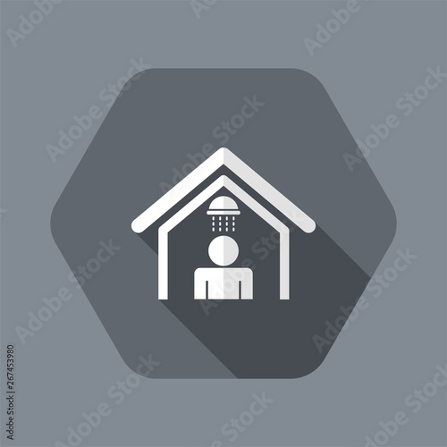 Vector illustration of single isolated home shower icon